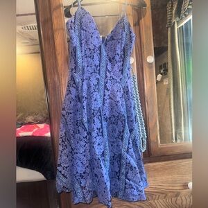 Blue lace floral dress-Charlotte Russe